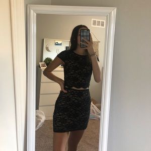 Black Lace Homecoming Dress